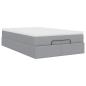 Preview: Ottoman-Bett mit Matratze Hellgrau 120x190 cm Stoff