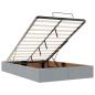 Preview: Ottoman-Bett mit Matratze Hellgrau 120x190 cm Stoff