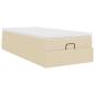 Preview: Ottoman-Bett mit Matratze Creme 100x200 cm Stoff