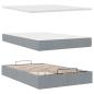 Preview: Ottoman-Bett mit Matratze Hellgrau 120x200 cm Stoff