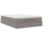 Preview: Ottoman-Bett mit Matratze Taupe 140x200 cm Stoff