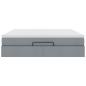 Preview: Ottoman-Bett mit Matratze Hellgrau 160x200 cm Stoff