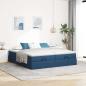 Preview: Ottoman-Bett mit Matratzen Blau 180x200 cm Stoff