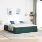 Preview: Ottoman-Bett mit Matratzen Dunkelgrün 160x200 cm Samt