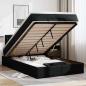 Preview: ARDEBO.de - Ottoman-Bett mit Matratze Schwarz 120x200 cm Kunstleder