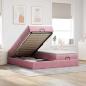 Preview: ARDEBO.de - Ottoman-Bett mit Matratzen Rosa 180x200 cm Samt