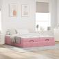 Preview: Ottoman-Bett mit Matratzen Rosa 180x200 cm Samt
