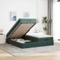 Preview: ARDEBO.de - Ottoman-Bett mit Matratzen Dunkelgrün 180x200 cm Samt