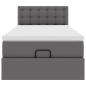 Preview: Ottoman-Bett mit Matratze Grau 100x200 cm Kunstleder