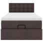 Preview: Ottoman-Bett mit Matratze Dunkelbraun 100x200 cm Stoff