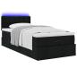 Preview: Ottoman-Bett mit Matratze Schwarz 90x200 cm Stoff