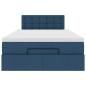 Preview: Ottoman-Bett mit Matratze Blau 120x200 cm Stoff