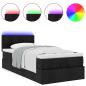 Preview: Ottoman-Bett mit Matratze Schwarz 100x200 cm Stoff