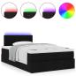 Preview: Ottoman-Bett mit Matratze Schwarz 120x190 cm Stoff