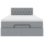 Preview: Ottoman-Bett mit Matratze Hellgrau 120x200 cm Stoff