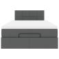 Preview: Ottoman-Bett mit Matratze Dunkelgrau 120x200 cm Stoff