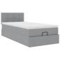 Preview: Ottoman-Bett mit Matratze Hellgrau 100x200 cm Stoff