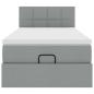Preview: Ottoman-Bett mit Matratze Hellgrau 100x200 cm Stoff