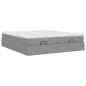 Preview: Ottoman-Bett mit Matratzen Hellgrau 200x200 cm Stoff