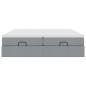 Preview: Ottoman-Bett mit Matratzen Hellgrau 200x200 cm Stoff