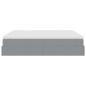 Preview: Ottoman-Bett mit Matratzen Hellgrau 200x200 cm Stoff