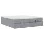 Preview: Ottoman-Bett mit Matratzen Hellgrau 200x200 cm Stoff