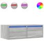 Preview: TV-Schrank mit LED-Leuchten Grau Sonoma 75x35,5x25 cm