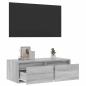 Preview: TV-Schrank mit LED-Leuchten Grau Sonoma 75x35,5x25 cm