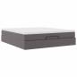 Preview: Ottoman-Bett mit Matratze Grau 180x200 cm Kunstleder