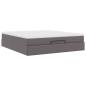 Preview: Ottoman-Bett mit Matratze Grau 180x200 cm Kunstleder