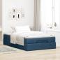 Preview: Ottoman-Bett mit Matratze Blau 120x200 cm Stoff