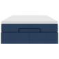 Preview: Ottoman-Bett mit Matratze Blau 120x200 cm Stoff