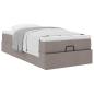 Preview: Ottoman-Bett mit Matratze Taupe 90x190 cm Stoff