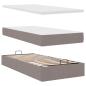 Preview: Ottoman-Bett mit Matratze Taupe 90x190 cm Stoff
