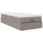 Preview: Ottoman-Bett mit Matratze Taupe 90x200 cm Stoff