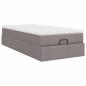 Preview: Ottoman-Bett mit Matratze Taupe 90x200 cm Stoff