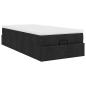 Preview: Ottoman-Bett mit Matratze Schwarz 90x200 cm Stoff
