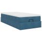 Preview: Ottoman-Bett mit Matratze Dunkelblau 80x200 cm Samt