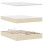 Preview: Ottoman-Bett mit Matratze Creme 140x200 cm Stoff