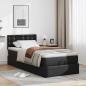 Preview: Ottoman-Bett mit Matratze Schwarz 90x200 cm Kunstleder
