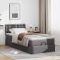 Preview: Ottoman-Bett mit Matratze Grau 90x190 cm Kunstleder