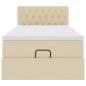 Preview: Ottoman-Bett mit Matratze Creme 100x200 cm Stoff