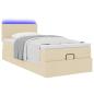 Preview: Ottomane Bett mit Matratze & LEDs Creme 90x200 cm Stoff