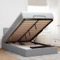 Preview: ARDEBO.de - Ottoman-Bett mit Matratze Hellgrau 120x190 cm Stoff