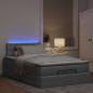 Preview: Ottoman-Bett mit Matratze Hellgrau 120x190 cm Stoff