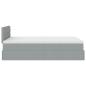 Preview: Ottoman-Bett mit Matratze Hellgrau 120x190 cm Stoff