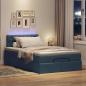 Preview: Ottoman-Bett mit Matratze Blau 120x200 cm Stoff