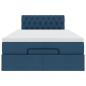 Preview: Ottoman-Bett mit Matratze Blau 120x200 cm Stoff