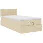 Preview: ARDEBO.de - Ottoman-Bett mit Matratze Creme 100x200 cm Stoff