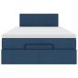 Preview: Ottoman-Bett mit Matratze Blau 120x200 cm Stoff